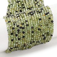 Natural Peridot Beads Strands, Faceted, Round, 2~2.5mm, Hole: 0.6mm, about 180pcs/strand, 14.96~15.08''(38~38.3cm)(G-G139-A03-01)