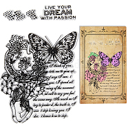 Clear Silicone Stamps, for DIY Scrapbooking, Photo Album Decorative, Cards Making, Butterfly, 160x110x3mm(DIY-WH0504-66B)