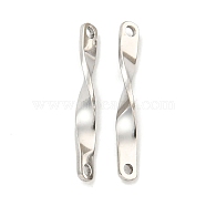 Non-Tarnish 304 Stainless Steel Connector Charms, Twist Bar Links, Stainless Steel Color, 20x3x2.5mm, Hole: 1.2mm(STAS-P365-04P)