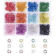 Aluminum Jump Rings, Open Jump Rings, Round Ring, Mixed Color, 20 Gauge, 6x0.8mm, Inner Diameter: 4.4mm, 1200pcs/box(ALUM-CJ0001-02)