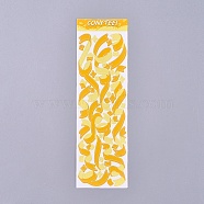 Decorative Labels Stickers, DIY Handmade Scrapbook Photo Albums, Yellow, 165x50x0.5mm, Pattern: 6~72mm(DIY-L037-C05)