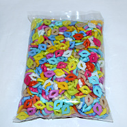 Big Kiss Flat DIY Buttons, Resin Button
, Mixed Color, about 18mm long, 13mm wide, hole: 1.5mm, about 1000pcs/bag(FNA14TZ)