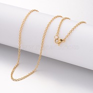 Ion Plating(IP) 304 Stainless Steel Necklace, Cable Chains, with Lobster Clasps, Golden, 19.69 inch(500mm), 2mm(MAK-G004-04G)