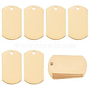 AHADERMAKER 12Pcs Ion Plating(IP) 201 Stainless Steel Pendant, Rectangle, Real 18K Gold Plated, 35x19.5x1mm, Hole: 3mm, 12pcs(STAS-GA0001-26)