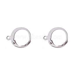 304 Stainless Steel Leverback Earring Findings, with Loop, Stainless Steel Color, 14.5x12x2mm, Hole: 1mm(A-STAS-I045-02)