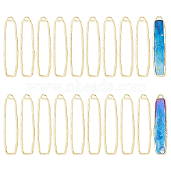 20Pcs Alloy Open Back Bezel Big Pendants, For DIY UV Resin, Epoxy Resin, Pressed Flower Jewelry, Rectangle, Golden, 60.5x14x1.5mm(FIND-CA0005-77)