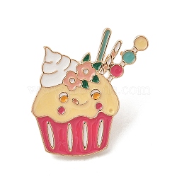 Ice Cream Enamel Pins, Alloy Brooches for Backpack Clothes, Cake, 27x26mm(JEWB-Q012-03D)