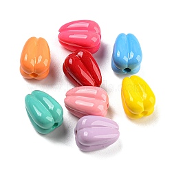 Baking Paint Acrylic Beads, Tulip, Mixed Color, 14x9.5x9.5mm, Hole: 2mm(OACR-Q189-01)