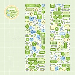 PET Plastic Stickers, for DIY Scrapbooking, Photo Album Decoration, Sea Green, 65x42mm(DIY-H168-01C)