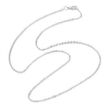 Brass Cable Chain Necklaces, Platinum, 23.62 inch(60cm)