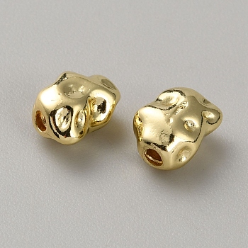 Brass Beads, Nuggets, Golden, 7.5x7x4mm, Hole: 1.4mm