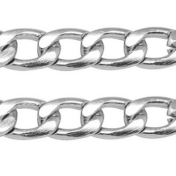 Aluminum Twisted Chains Curb Chains, Unwelded, Lead Free and Nickel Free, Oxidated in Silver, Size: about Chain: 12mm long, 7mm wide, 2mm thick