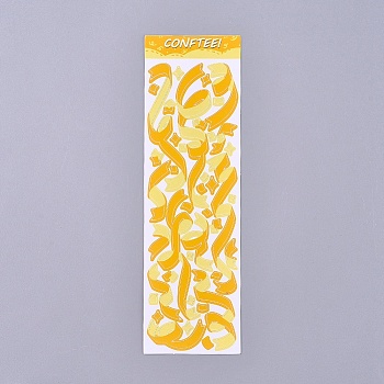 Decorative Labels Stickers, DIY Handmade Scrapbook Photo Albums, Yellow, 165x50x0.5mm, Pattern: 6~72mm