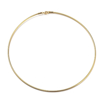 Vacuum Plating 202 Stainless Steel Wire Choker Necklace with Clasp, Rigid Necklace for Women, Golden, 0.08 inch(0.2cm), Inner Diameter: 5.31 inch(13.5cm)