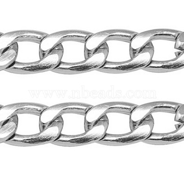 Aluminum Twisted Chains Curb Chains, Unwelded, Lead Free and Nickel Free, Oxidated in Silver, Size: about Chain: 12mm long, 7mm wide, 2mm thick(X2-CHA-K1469-7)