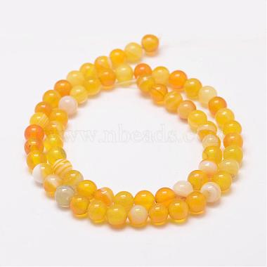 Natural Striped Agate/Banded Agate Bead Strands(G-K155-A-6mm-06)-2