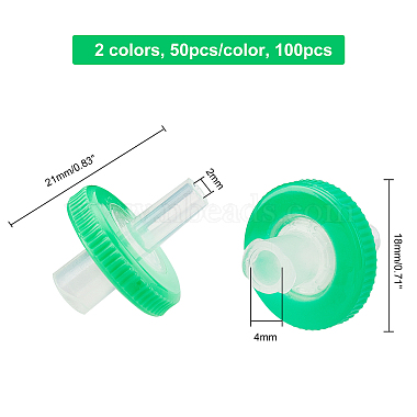100Pcs 2 Colors Plastic Disposable Microporous Needle Syringe Filter(AJEW-OC0002-54)-2