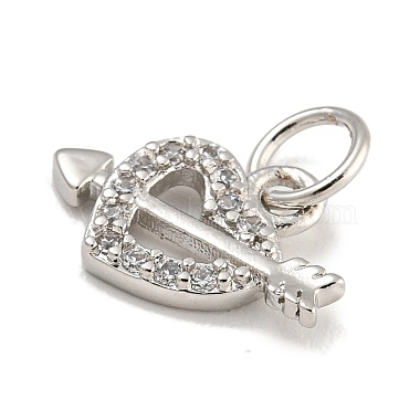 Rack Plating Brass Micro Pave Clear Cubic Zirconia Charms(KK-U030-25P)-2