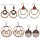 4 Pairs 4 Styles Alloy & Iron & Wood Dangle Earrings with Iron Pins(EJEW-AN0004-58)-1