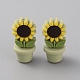 Sunflower Flowerpot Food Grade Eco-Friendly Silicone Beads(SIL-TAC0002-20H)-1