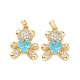 Real 18K Gold Plated Brass Micro Pave Clear Cubic Zirconia Pendants(KK-E068-VC419)-2