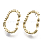 Alloy Stud Earrings, with Steel Pins, Oval Ring, Light Gold, 21x14mm, Pin: 0.7mm(EJEW-N013-01)