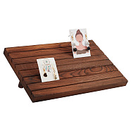 7-Slot Wooden Place Card Display Stands, for Postcards, Earring Display Cards Holder, Dyed & Heated, Rectangle, Sienna, 29x19x2cm, about 3pcs/set(ODIS-WH0029-52C)