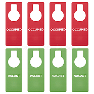 PVC Occupied Vaccant Double Sided Notice Hanger Sign, Ideal for Office Home Clinic Dorm Online Class and Meeting, Red & Lime Green, 215x80x0.5mm, Hole: 28~55mm(AJEW-WH0354-001)