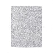 A5 Glitter PU Leather Fabric, for Craft Cloth DIY Material, Silver, 20x15.3x0.05cm(AJEW-WH0148-35E)