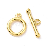Brass Toggle Clasps, Golden, Ring: 11x2mm, Bar: 19x2mm, Hole: 1.8mm(KK201-G)