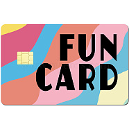 PVC Plastic Waterproof Card Stickers, Self-adhesion Card Skin for Bank Card Decor, Rectangle, Word, 186.3x137.3mm(DIY-WH0432-167)