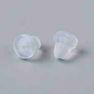 Silicone Ear Nuts, Earring Backs, for Stud Earring Making, White, 6x5mm, Hole: 0.7~1.2mm, 1000pcs/box(X-SIL-P001-13)
