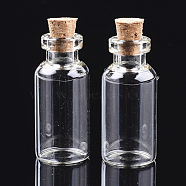 Glass Jar Glass Bottles Bead Containers, with Cork Stopper, Wishing Bottle, Clear, 40x18mm, Hole: 7mm, Capacity: 10ml(0.34 fl. oz)(AJEW-S074-01E)