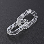 Transparent Acrylic Linking Rings, Quick Link Connectors, for Cable Chains Making, Oval, White, 27x16.5x4mm, Inner Diameter: 7.5x18mm(OACR-N009-013B-04)