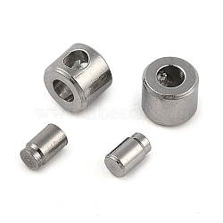 304 Stainless Steel Crimp Beads, Column, Stainless Steel Color, 3x2.5mm, Hole: 1.2mm(STAS-Z090-02P)