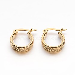 304 Stainless Steel Thick Hoop Earrings, Hypoallergenic Earrings, Oval, Golden, 6 Gauge, 16x13.5x4mm, Pin: 1x0.5mm(EJEW-E158-21G)