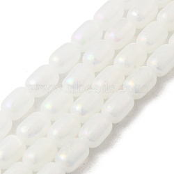 Natural Selenite Beads Strands, Dyed, Drum, Clear AB, 9x6mm, Hole: 1.2mm, about 43pcs/strand, 15.35''(39cm)(G-F750-B-21)