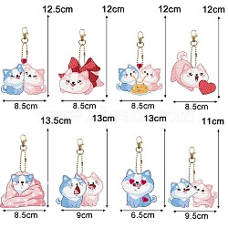 DIY Diamond Painting Pendant Decoration Kits, with Resin Rhinestones, Diamond Sticky Pen, Tray Plate and Glue Clay, Dog, 110~135x65~95mm, 8pcs/set(PW-WG99385-15)