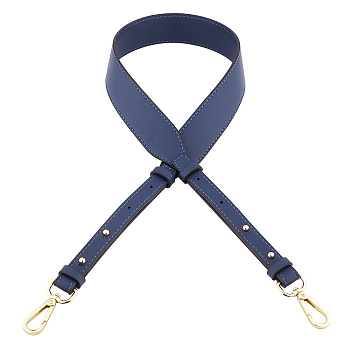 Microfiber Eco-Friendly Imitation Leather Shoulder Strap, with Alloy Swivel Clasps, for Bag Straps Replacement Accessories, Marine Blue, 102x3.7x0.35cm, Clasp: 59x27x7.5mm