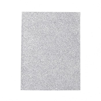 A5 Glitter PU Leather Fabric, for Craft Cloth DIY Material, Silver, 20x15.3x0.05cm