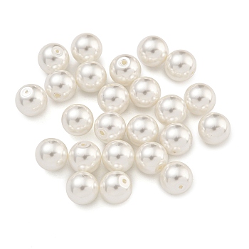 Baking Painted Pearlized Glass Pearl Round Beads, White, 7mm, Hole: 0.8mm