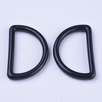 Plastic D Rings, Buckle Clasps, For Webbing, Strapping Bags, Garment Accessories, Black, 20.5x30x3.5mm, Inner Diameter: 23.5x14mm