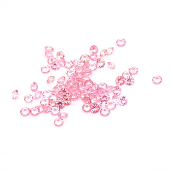 Transparent Acrylic Rhinestone Cabochons, Point Back, Diamond, Pink, 3x2.5mm, about 495~500pcs/bag