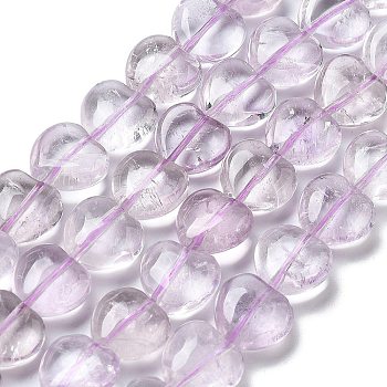 Natural Amethyst Beads Strands, Heart, 12x12x6mm, Hole: 0.7mm, about 35pcs/strand, 15.35''(39cm)