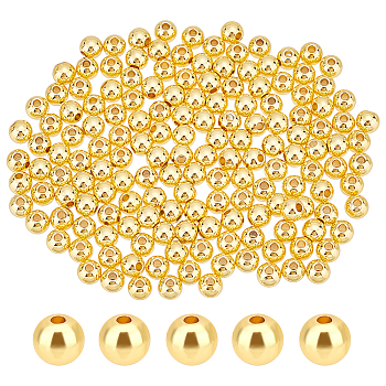 Elite Brass Beads, Long-Lasting Plated, Rondelle, Golden, 5x4mm, Hole: 1.5mm, 200pcs/box