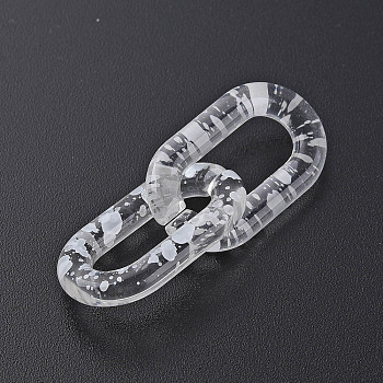 Transparent Acrylic Linking Rings, Quick Link Connectors, for Cable Chains Making, Oval, White, 27x16.5x4mm, Inner Diameter: 7.5x18mm
