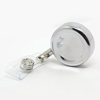 Alloy Retractable Badge Reel, Card Holders, with Plastic and Iron Findings, 85x32x15mm, Wire Size: about 50~52cm