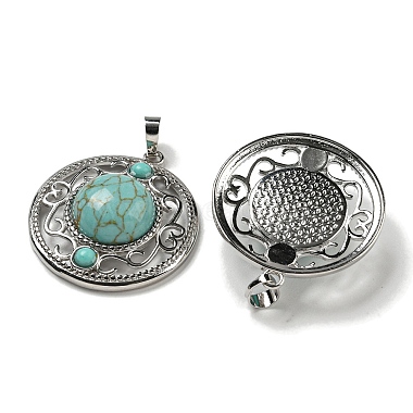 pendentifs synthétiques turquoise vert(G-Q158-03T)-2