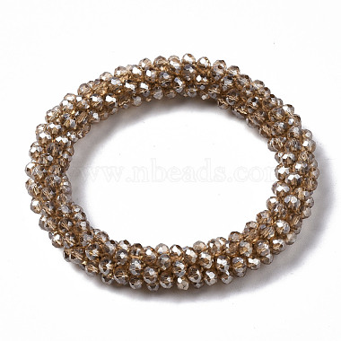 Faceted Transparent Glass Beads Stretch Bracelets(BJEW-S144-002B-03)-2
