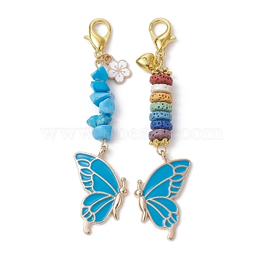 Décoration de pendentifs en émail en alliage papillon(HJEW-JM01637)-3